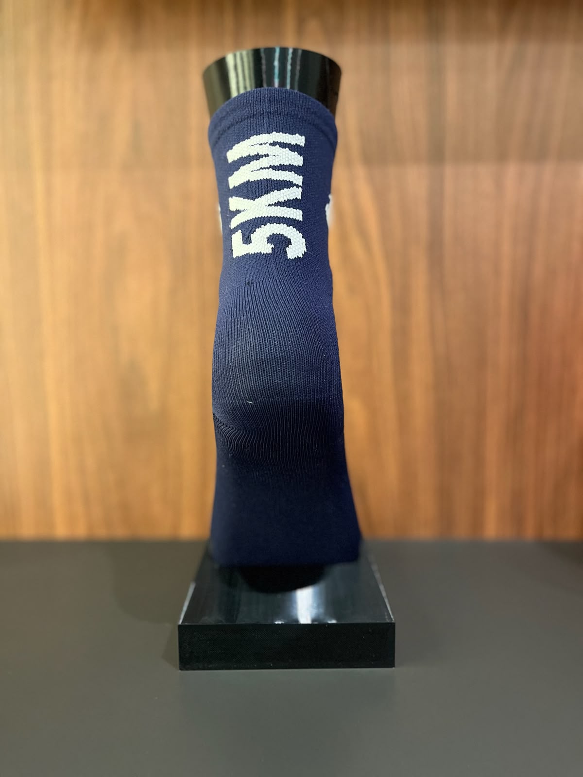 MEIA 5 KM AZUL MARINHO COM FOGO BRANCO