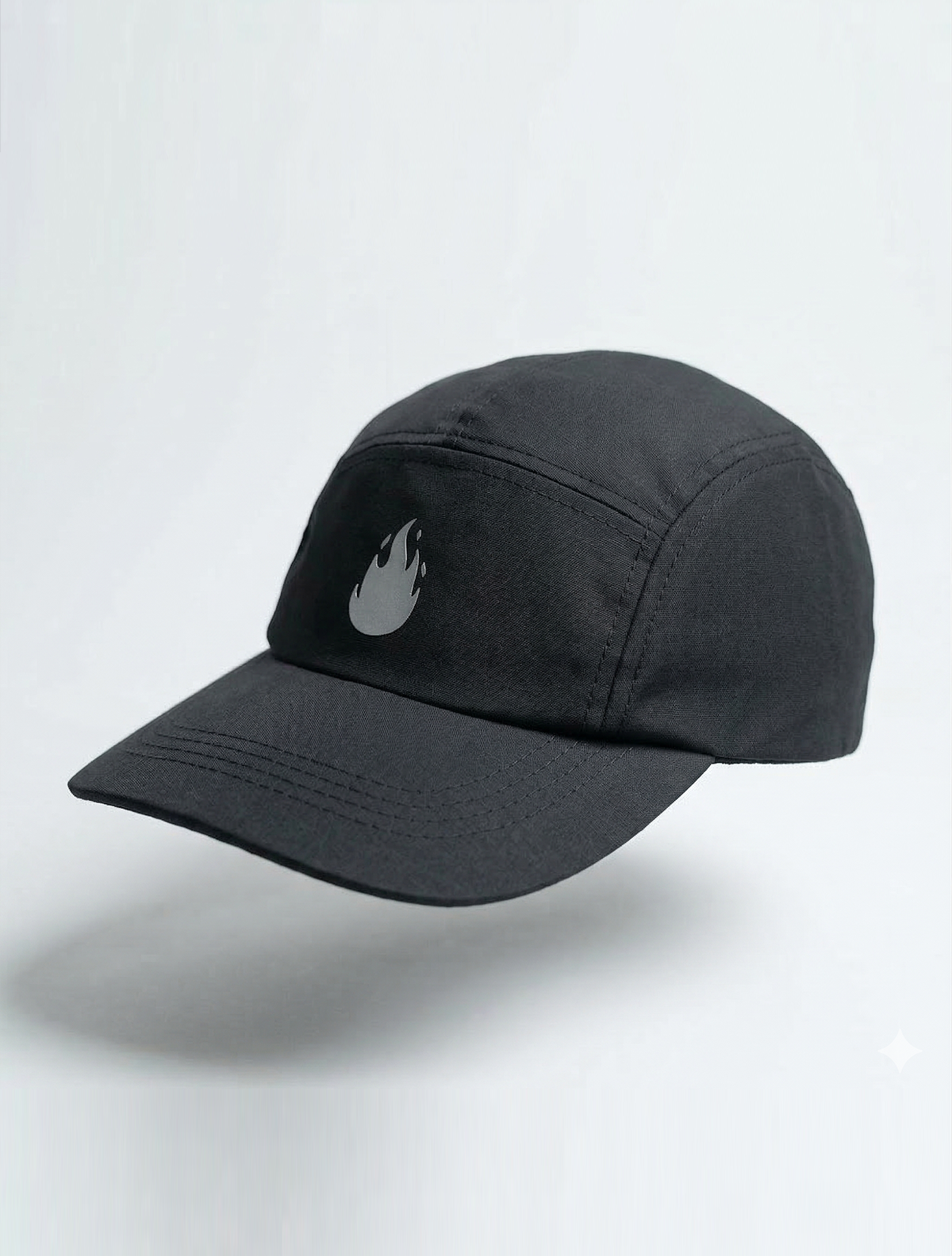 BONÉ SIMPLES PRETO COM FOGO CINZA-02 — foto 1